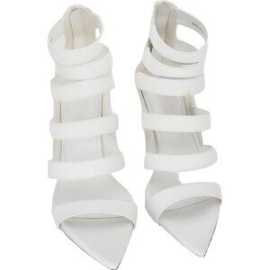 AAJ by Aminah Natalya strappy pointed-toe dress heels white US 7M